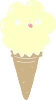 flat color style cartoon ice cream vector