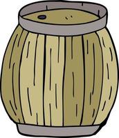 cartoon doodle beer barrel vector