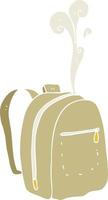 flat color illustration of a cartoon rucksack vector