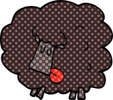 cartoon doodle black sheep vector