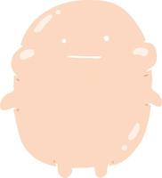 cute fat flat color style cartoon human vector