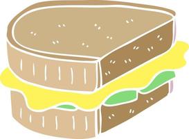 cartoon doodle toasted sandwich vector