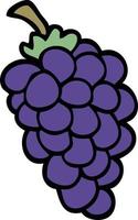 cartoon doodle bunch of grapes vector