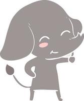 cute flat color style cartoon elephant vector