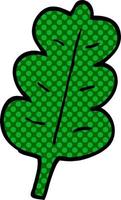 cartoon doodle oak leaf vector