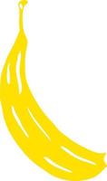 cartoon doodle yellow banana vector