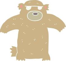 flat color style cartoon bear vector