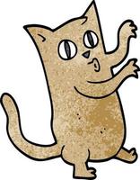 cartoon doodle dancing cat vector