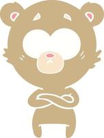 surprised bear flat color style cartoon vector