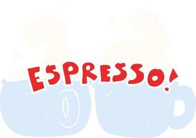 flat color illustration of a cartoon espresso vector