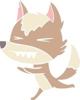 angry wolf running vector