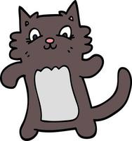 cartoon doodle happy cat vector