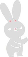 lindo conejo de dibujos animados de estilo de color plano vector