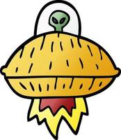 cartoon doodle alien spaceship vector