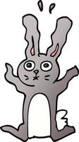 cartoon doodle frightened bunny vector