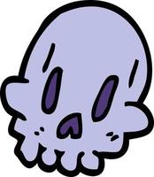 cartoon doodle spooky weird skull vector