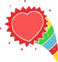 flat color style cartoon love heart symbol vector