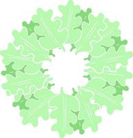 flat color illustration of a cartoon oak leaves in a ring vector