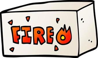 cartoon doodle emergency fire sign vector