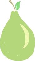 flat color illustration of a cartoon pear vector