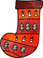 cartoon doodle christmas stocking vector