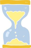 flat color illustration of a cartoon sand timer hourglass vector