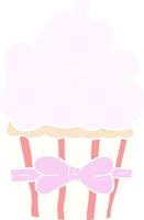 flat color style cartoon fancy cupcake vector