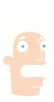 flat color illustration of a cartoon shocked man vector