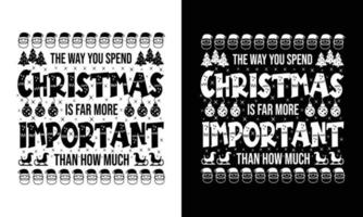 camiseta del día de navidad, bolso, taza, diseño de etiqueta vector