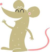 flat color illustration of a cartoon mouse vector