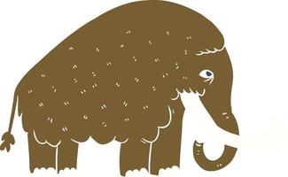 mamut de dibujos animados de estilo de color plano vector