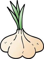 cartoon doodle garlic bulb vector