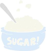 flat color illustration of a cartoon sugar bowl vector