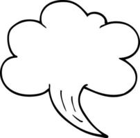 line drawing cartoon whooshing cloud vector