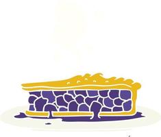 flat color style cartoon blueberry pie vector