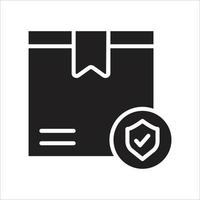 Secure delivery glyph icon vector