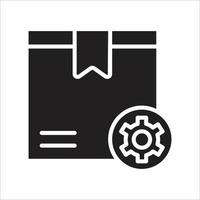 Delivery box setting glyph icon vector