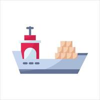 envío de mercancías por mar icono plano vector