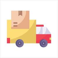 Fast delivery truck flat icon vector
