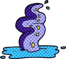 cartoon doodle spooky tentacle vector