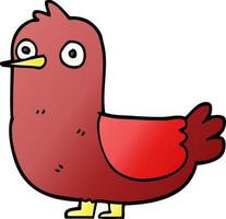 cartoon doodle red bird vector