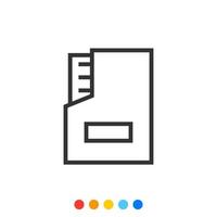 Document paper in Folder Outline icon, Vector and Illustration.