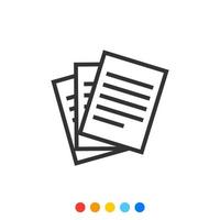Stack of Documents or File Outline icon, Vector and Illustration.