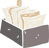 cartoon doodle office filing box vector