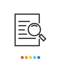 Search outline icon, Document searching icon, Vector and Illustration.