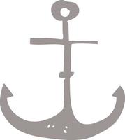 cartoon doodle ship anchor vector