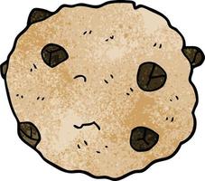 cartoon doodle chocolate chip cookie vector