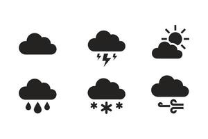 clouds in different weather, season, icon set. Lines with editable strokes vector