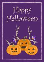 Halloween Pumpkin Card. vector illustration