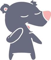 flat color style cartoon bear vector